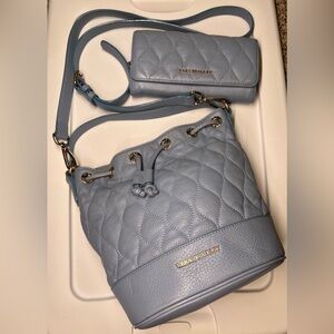 Vera Bradley Leather Blue Quilted Bucket Sophie Sycamore Emerson Wallet